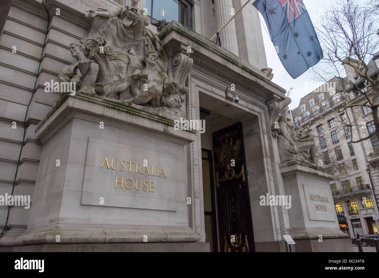 The entrance to Austrralia House, the Australian embassy in London, on the  Strand Stock Photo - Alamy