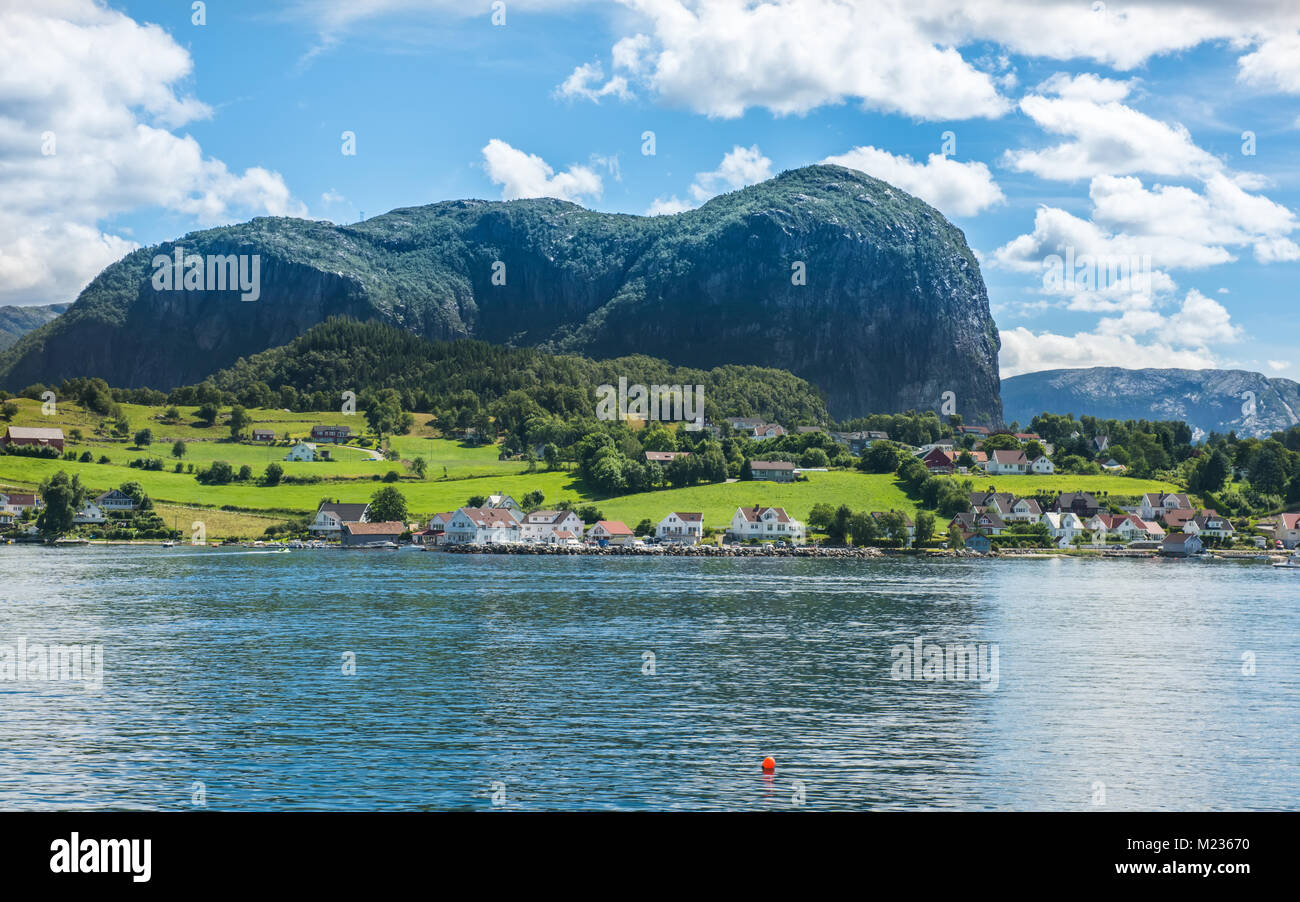 Norwegian fjord and mountains Lysefjord, Norway. Stock Photo