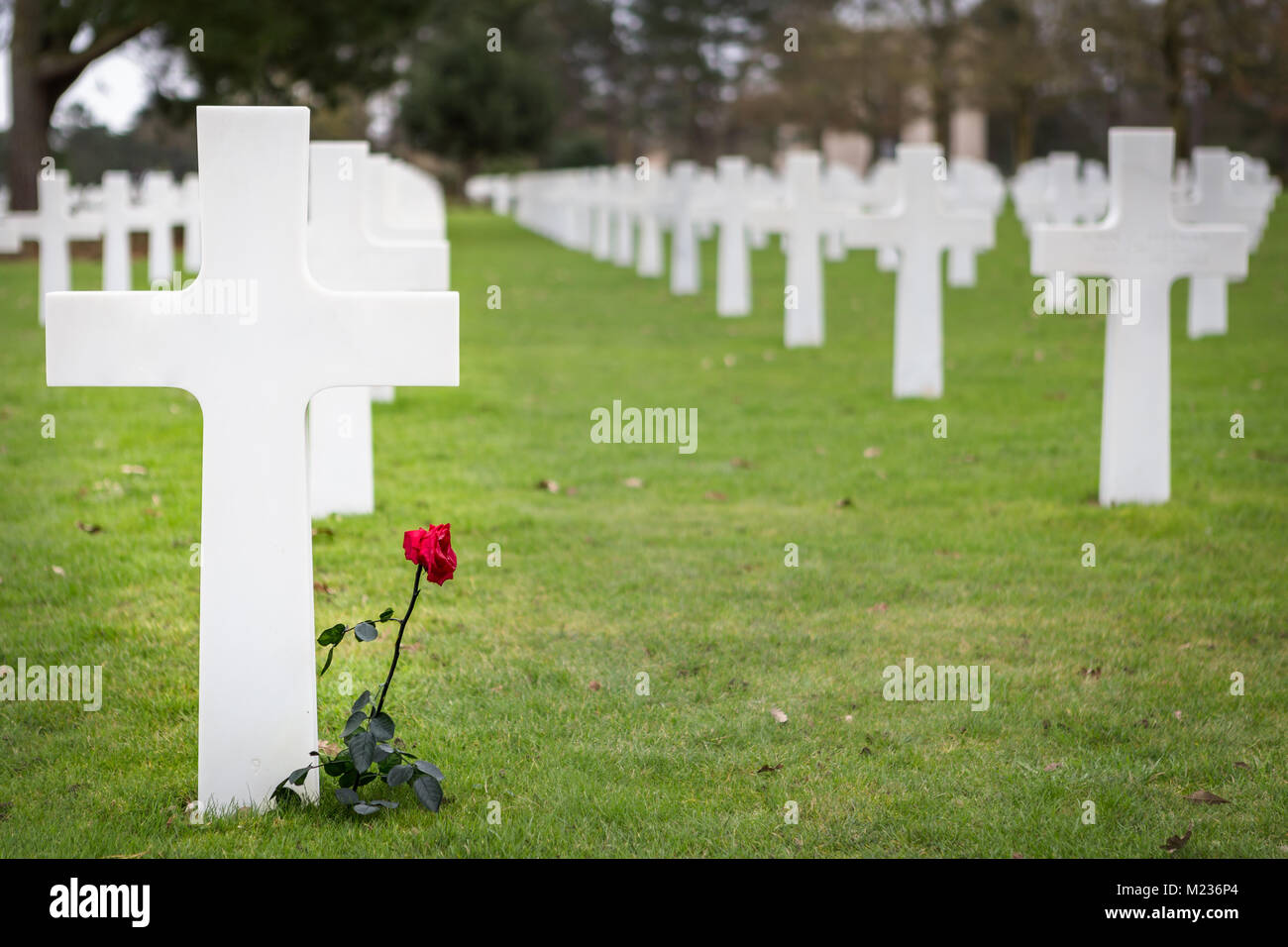 American cemetery in Omaha Beach, Normandy Stock Photo