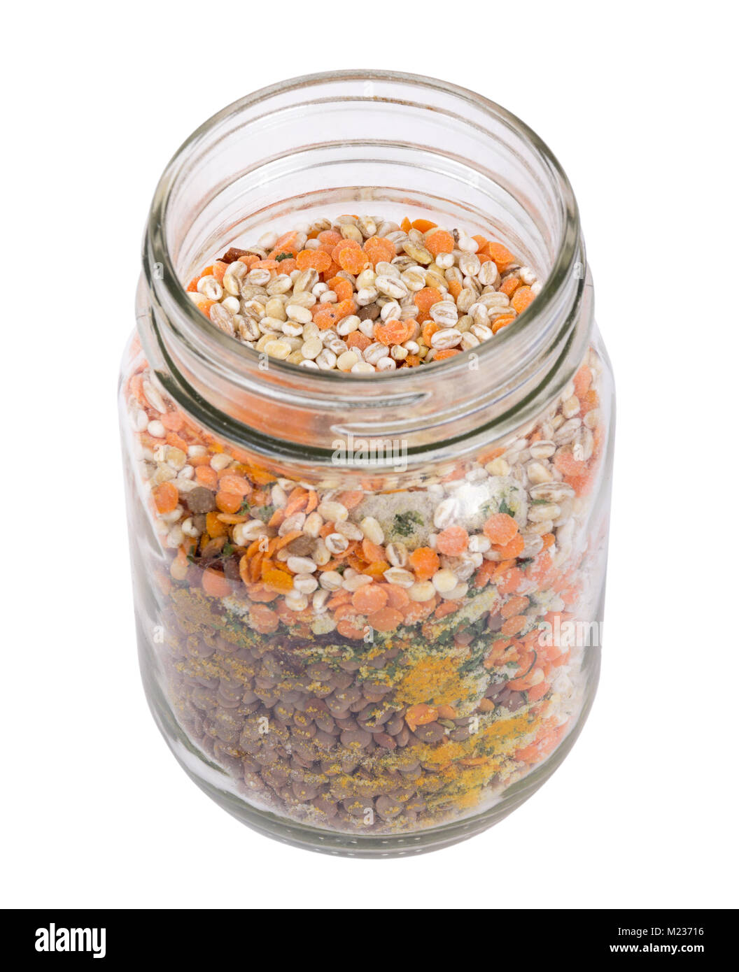 homemade dry soup mix jar ready to make over white background Stock Photo Alamy