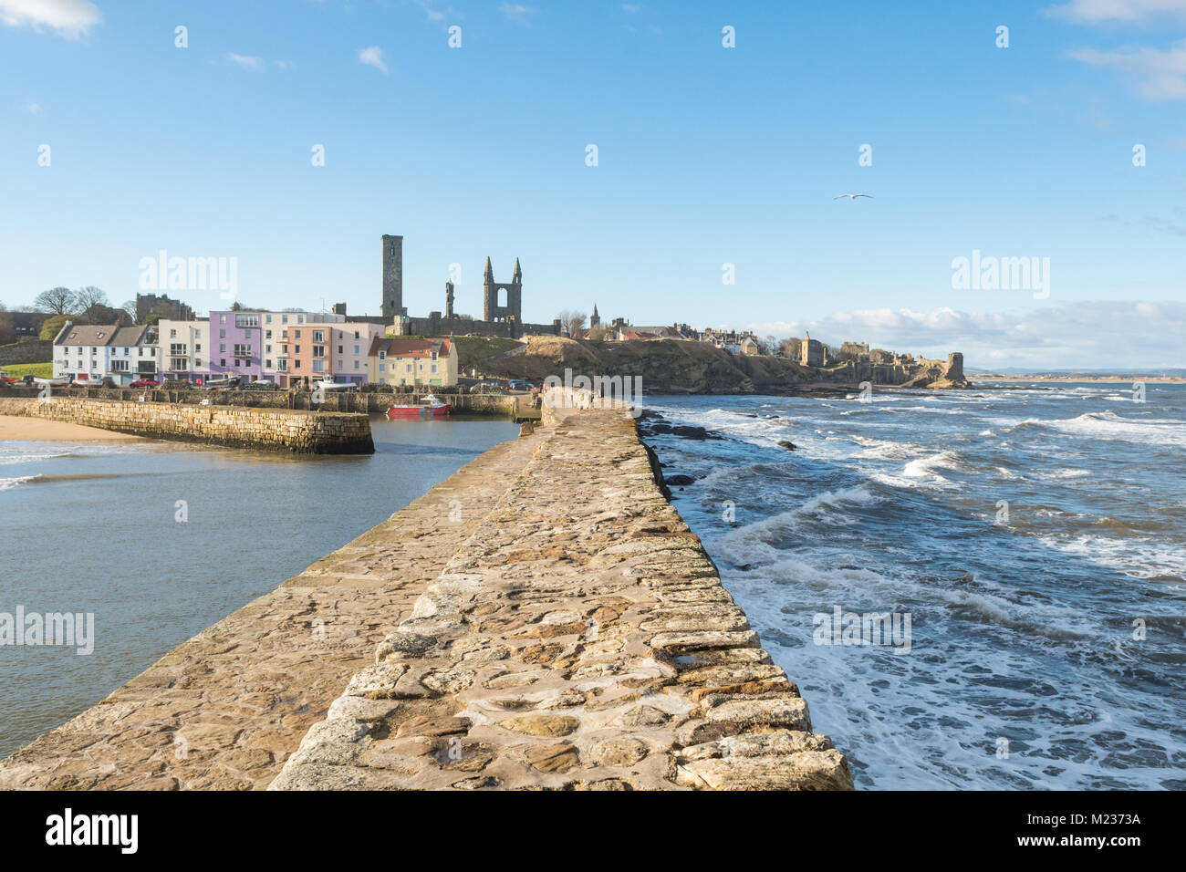 St Andrews vew as seen from the pier, St Andrews, Fife, Scotland, UK Stock Photo