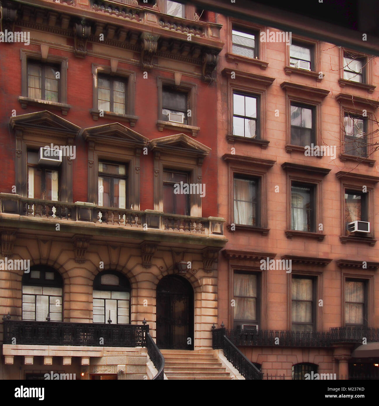 Brownstones in New York City Stock Photo