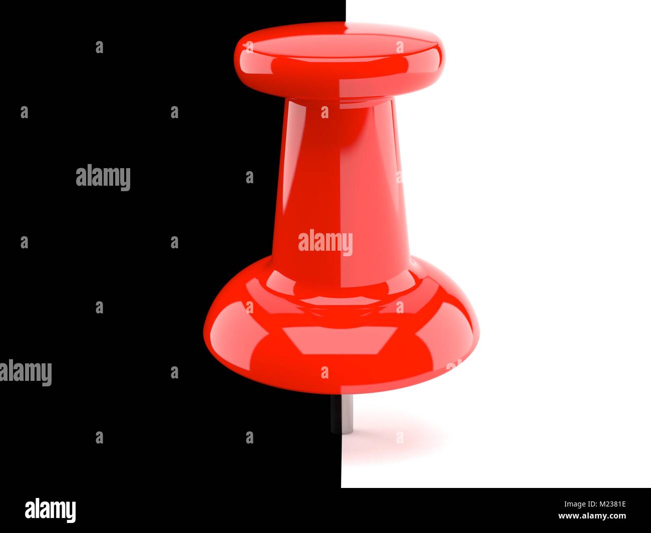 Thumbtack isolated on black and white background Stock Photo Alamy