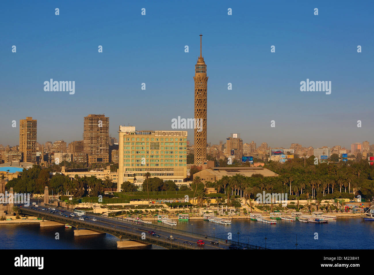 The Cairo Tower on Gezira Island in Cairo, Egypt Stock Photo