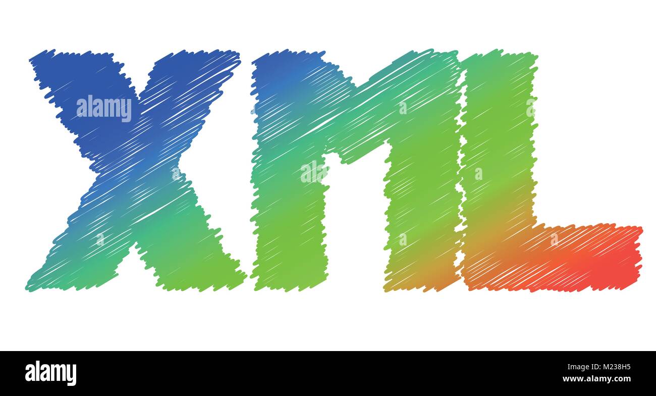 XML colorful icon - vector Stock Vector
