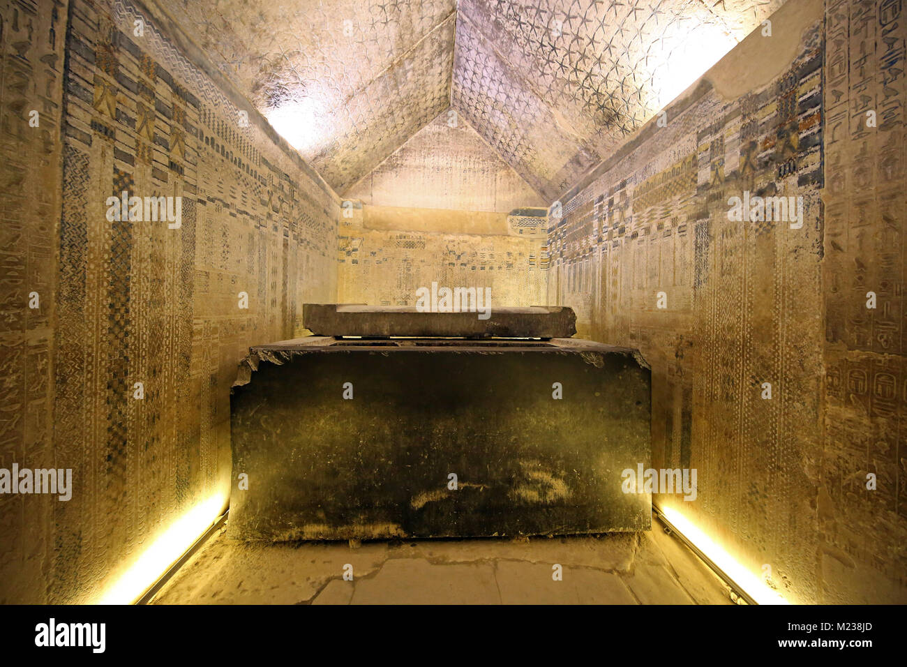 Underground tomb in the Saqqara Necropolis near Memphis, Egypt Stock Photo
