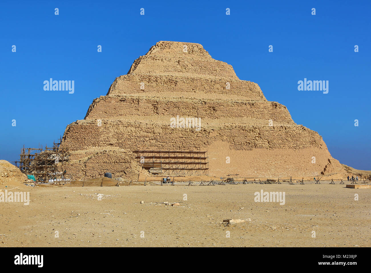 The step Pyramid of Djoser (or Zoser) in the Saqqara Necropolis near Memphis, Egypt Stock Photo