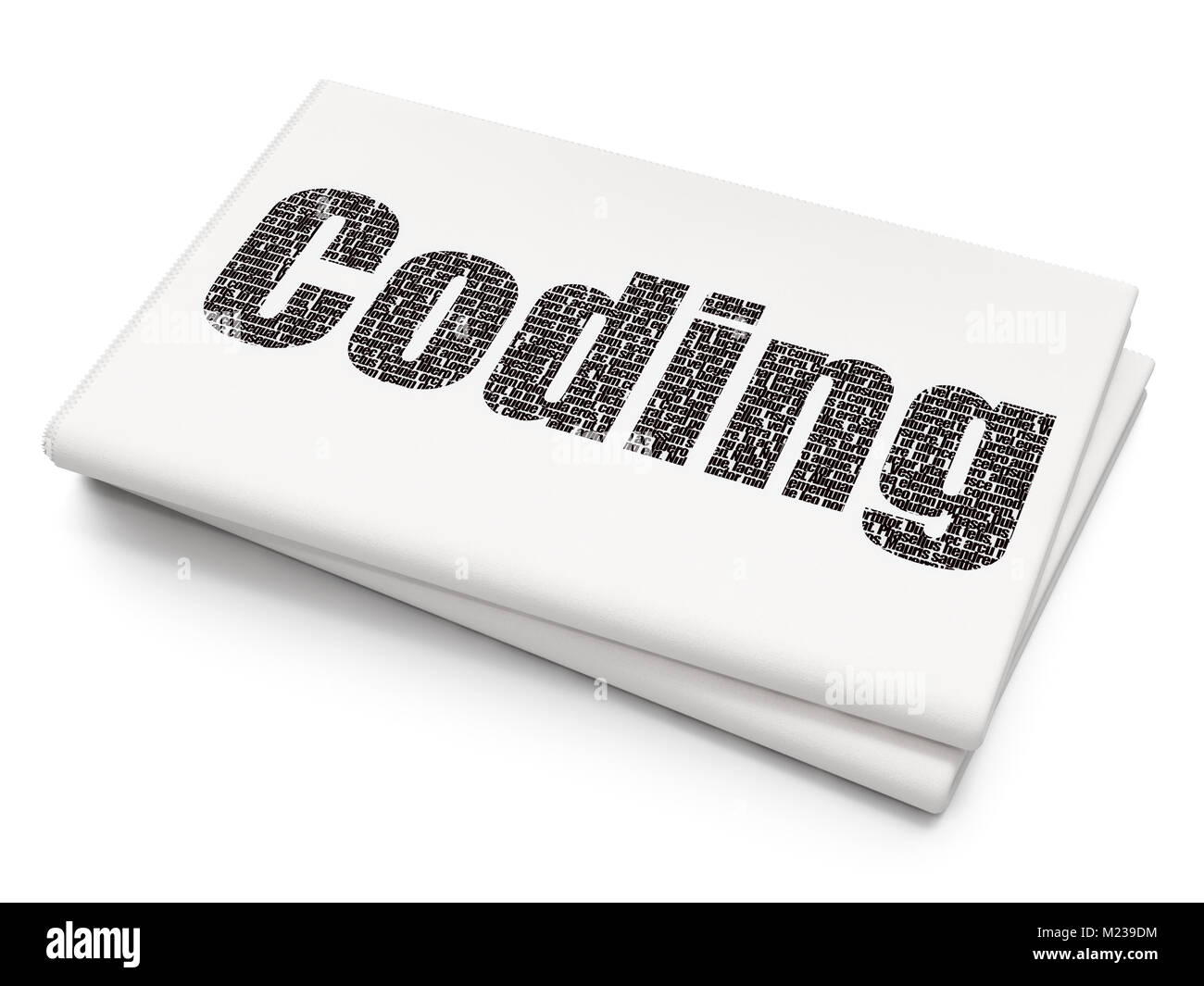 Database concept: Coding on Blank Newspaper background Stock Photo - Alamy