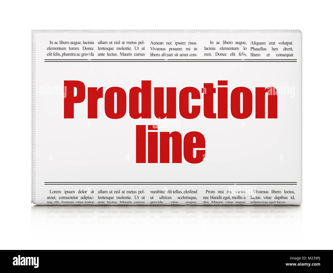 Industry concept newspaper headline Production Line Stock Photo Alamy