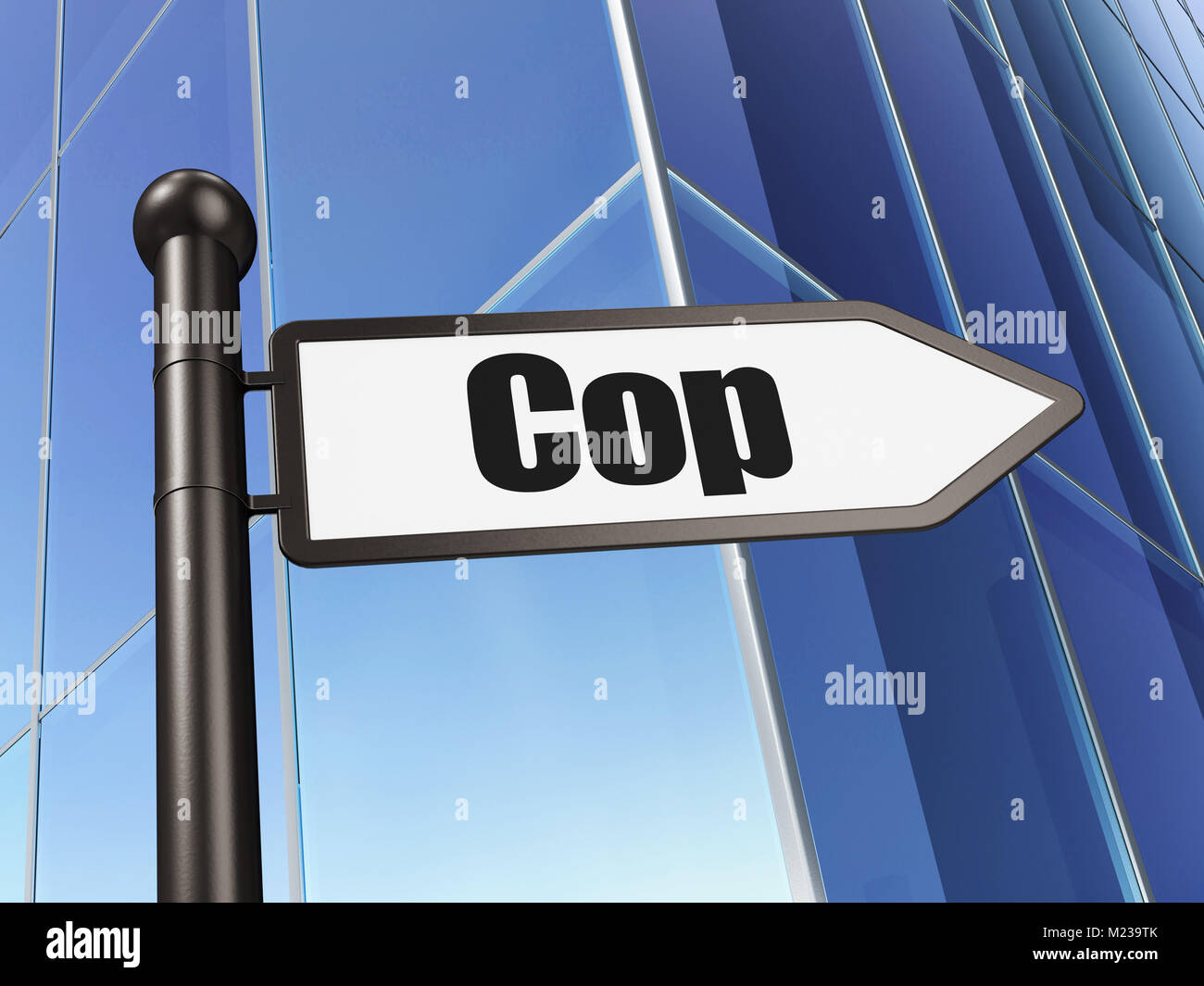 Law concept: sign Cop on Building background Stock Photo - Alamy
