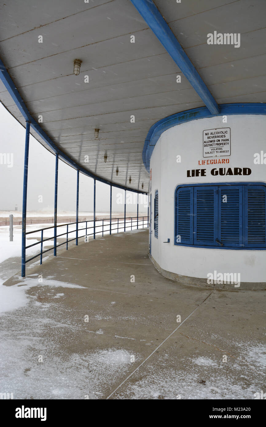 Chicago's North Avenue Beach House in winter Stock Photo Alamy