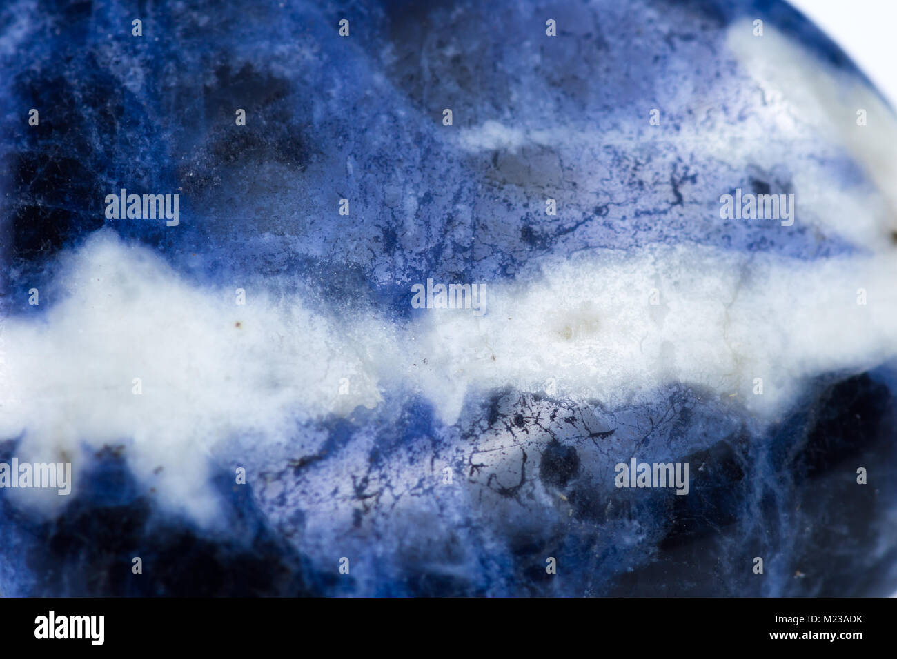 polished piece of sodalite isolated on a white background Stock Photo