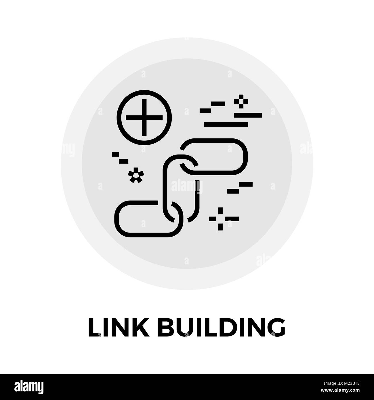 Link Building icon vector. Flat icon isolated on the white background. Editable EPS file. Vector illustration. Stock Vector