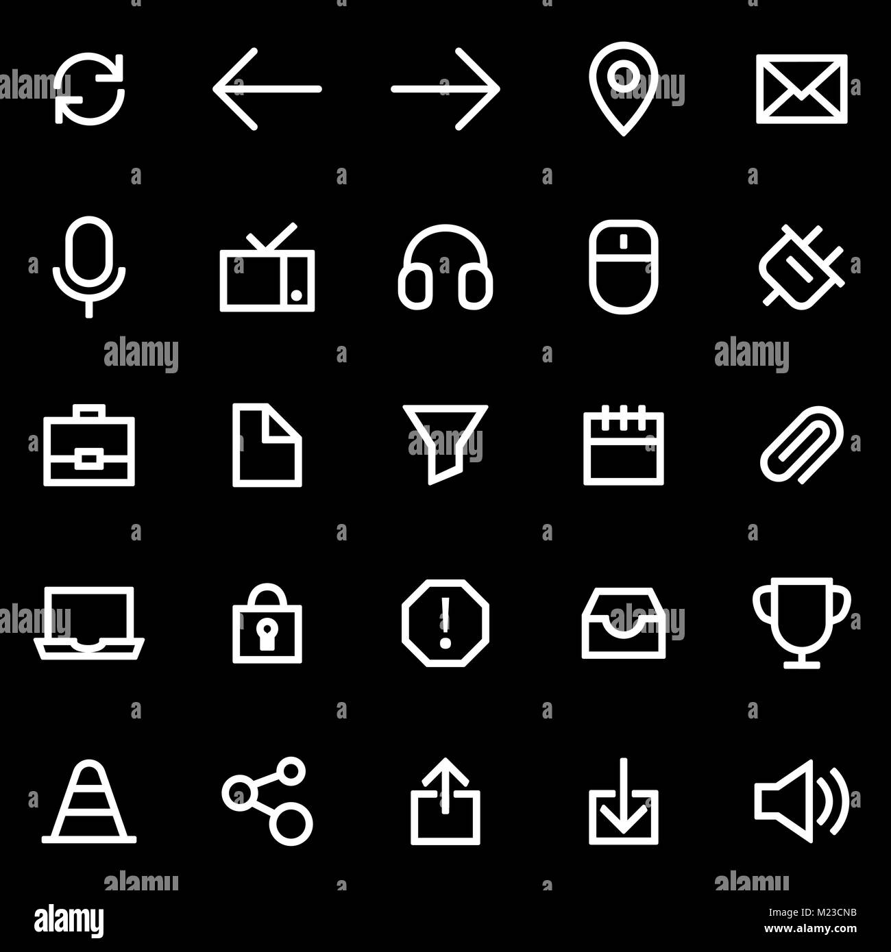 Set of icons for simple flat style ui design Stock Vector Image & Art ...