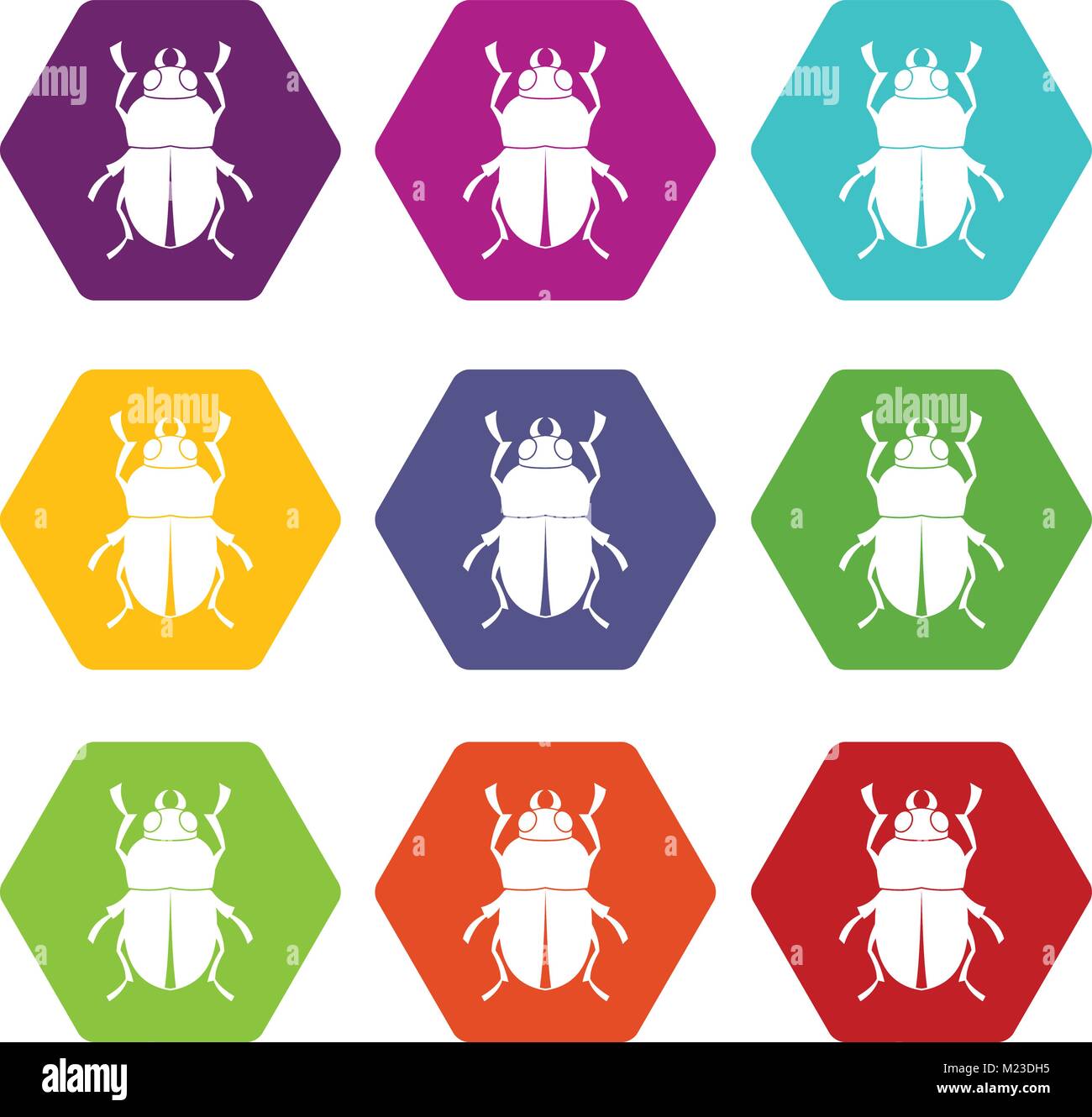 Bug icon set color hexahedron Stock Vector Image & Art - Alamy