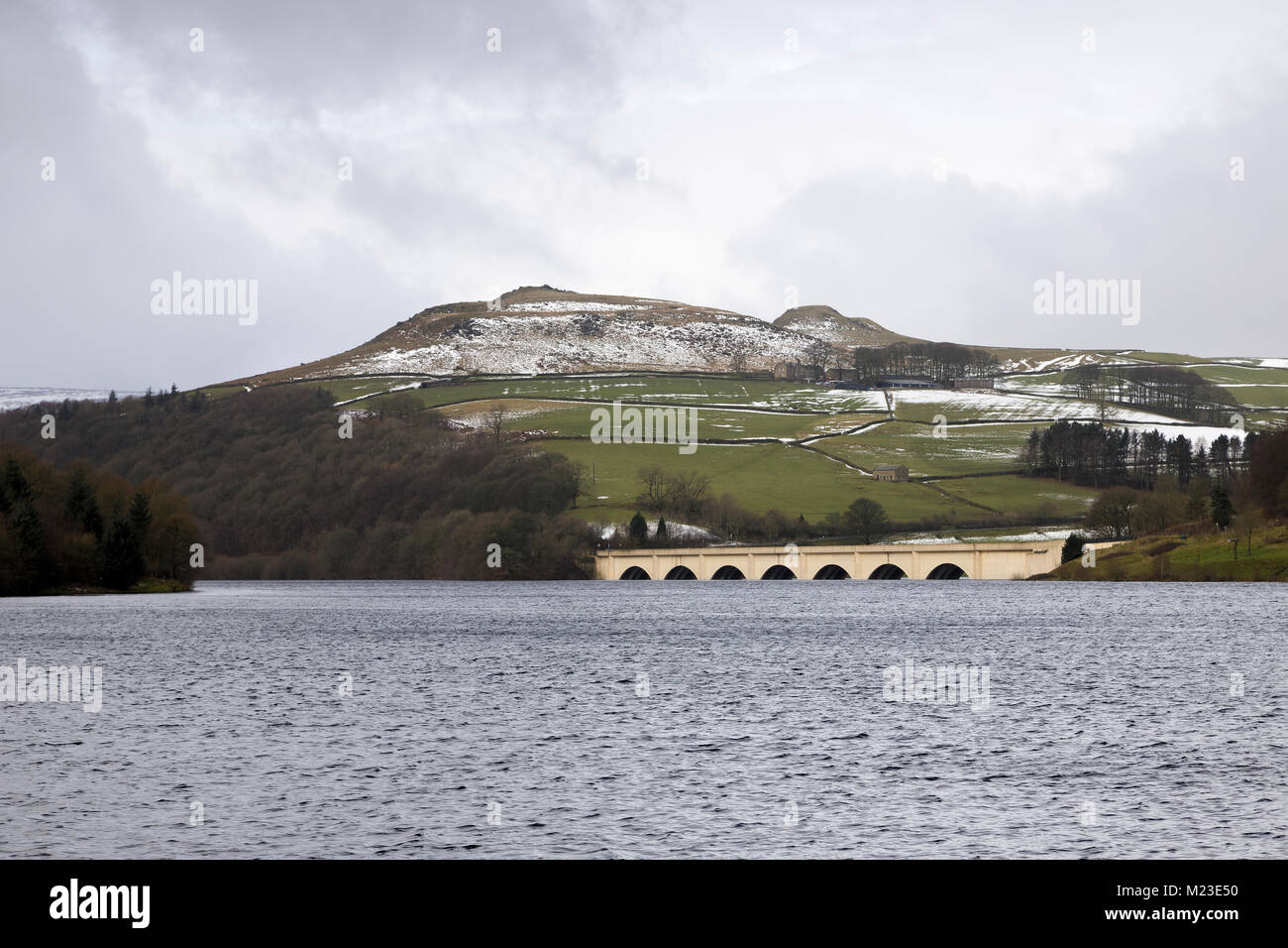 An image of Ladybower Reservoir situated in the Upper Derwent Valley, Derbyshire, England, UK. Stock Photo