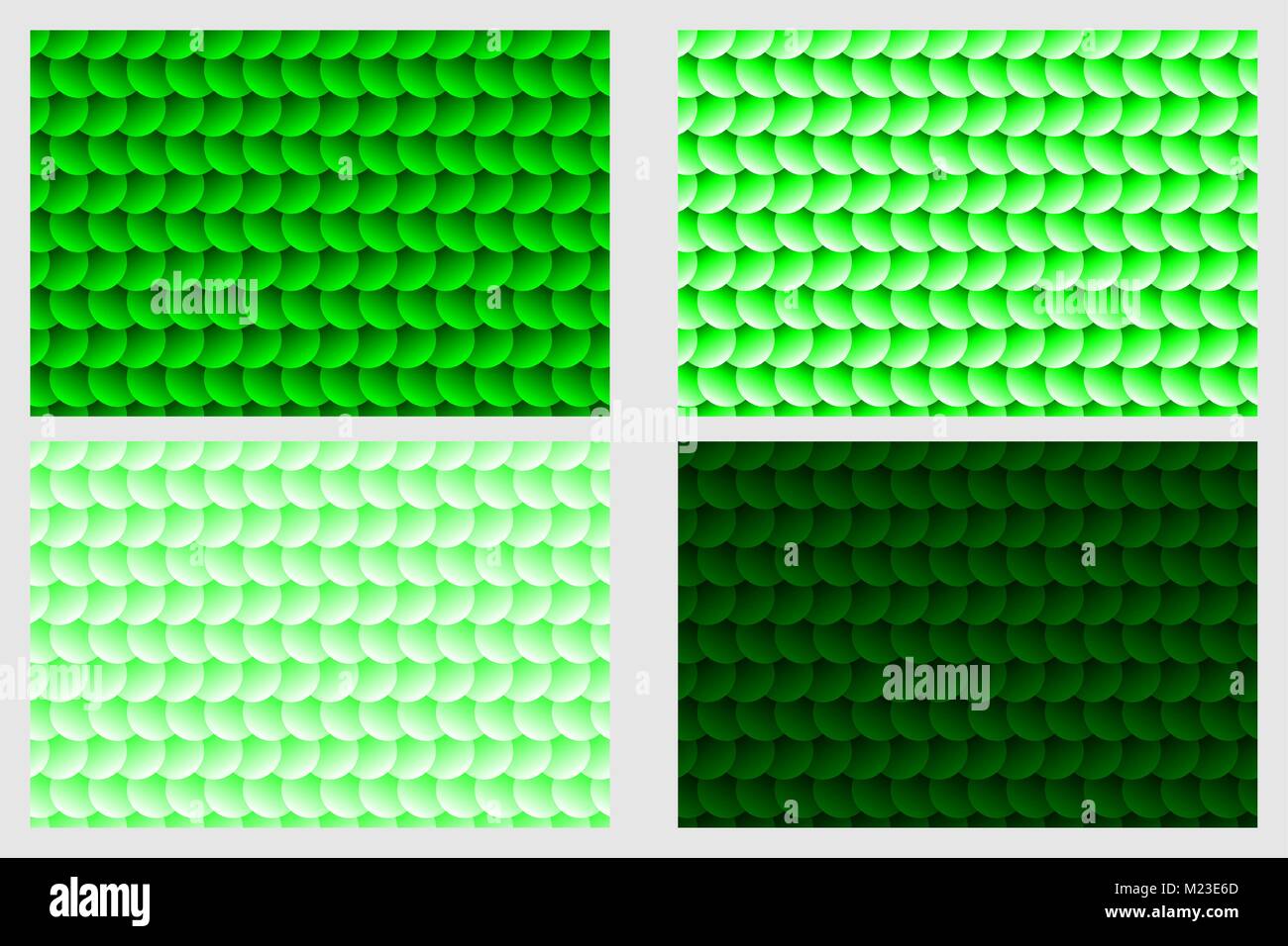 Fish scale pattern, Simple circular background - green set - vector ...