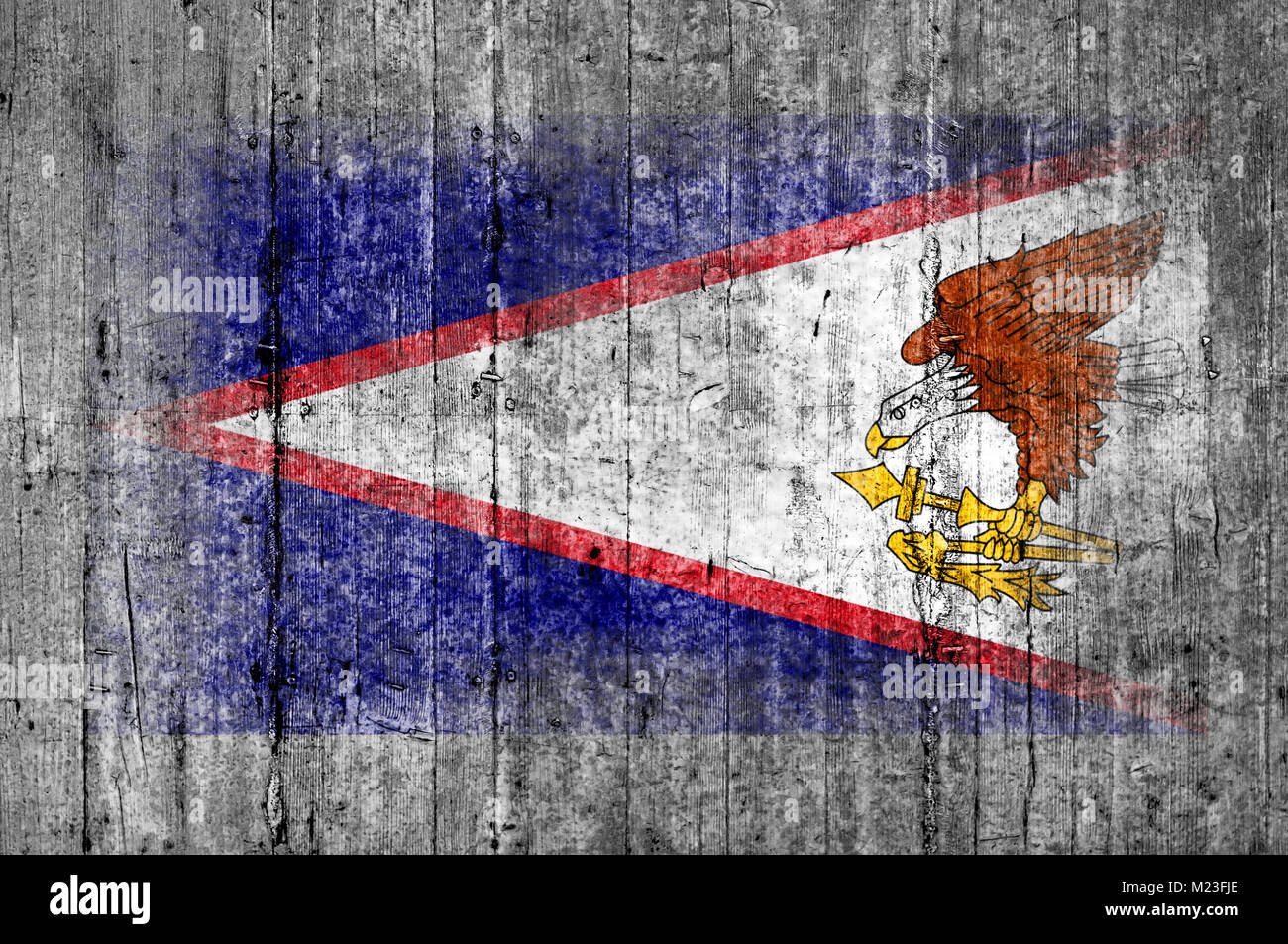 American Samoa flag painted on background texture gray concrete Stock ...
