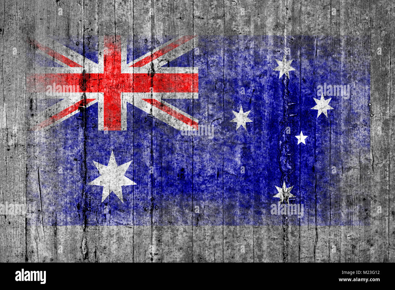 Australia flag painted on background texture gray concrete Stock Photo ...