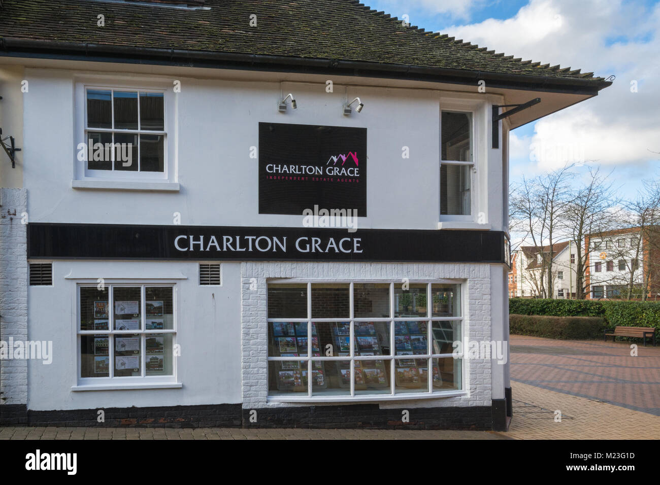 Exterior of Charlton Grace estate agents in Basingstoke, Hampshire, UK
