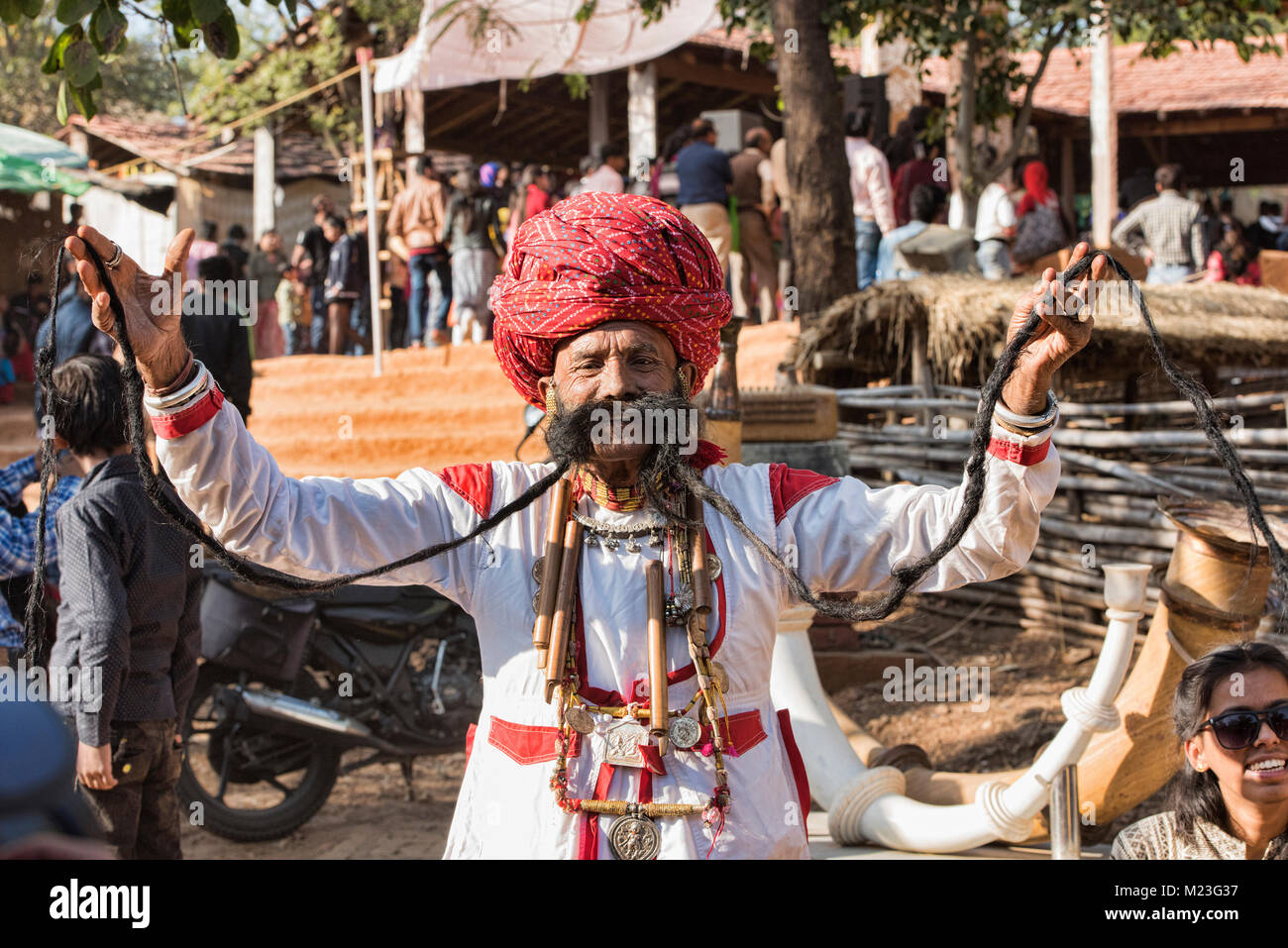 Mr. Mustache contestant, Desert Festival in Jaisalmer, Rajasthan, India Stock Photo