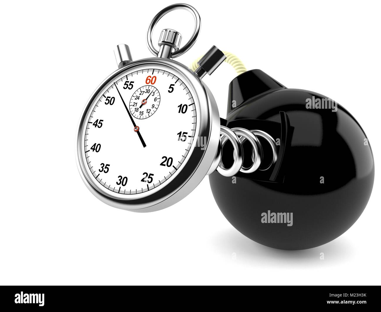 Bomb with stopwatch isolated on white background Stock Photo Alamy
