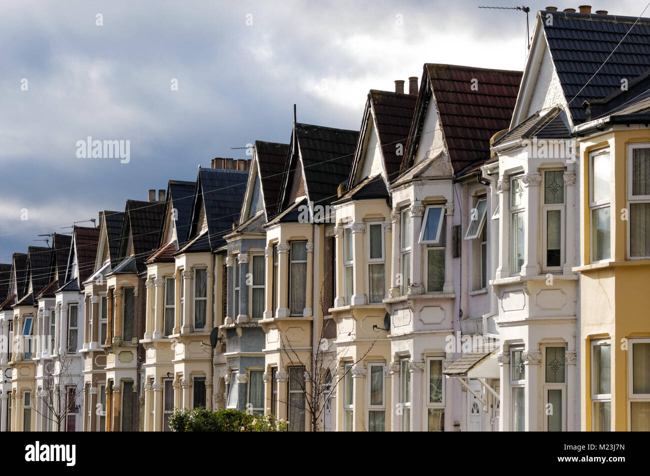 Terraced houses in Leyton, East London, England United Kingdom UK Stock Photo