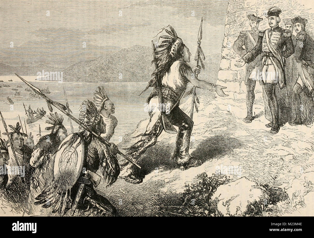French And Indian War Drawing For Kids Arrival Of Indian Auxilliaries At French Camp M23M4E