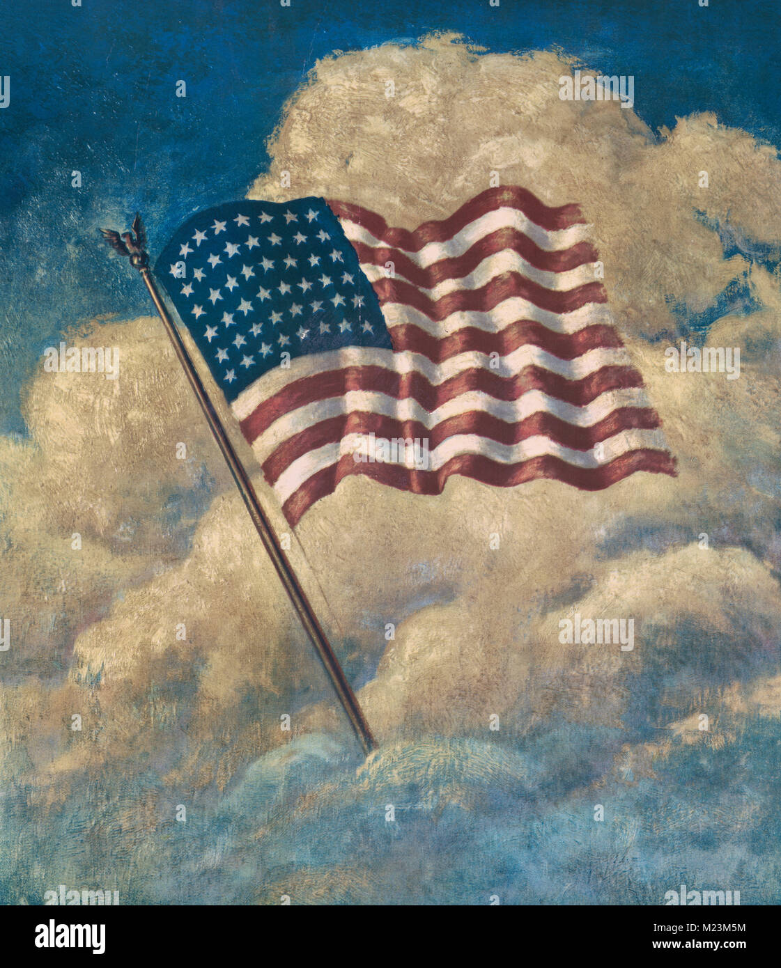 American Flag (48 star) on Cloud and Sky Background Stock Photo - Alamy, image size:1121x1390