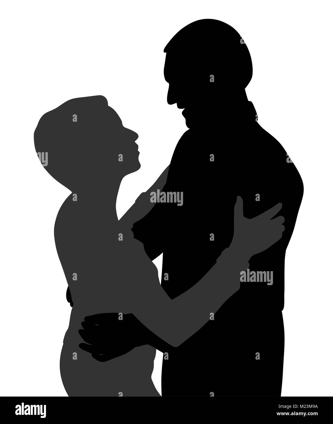 Couple hugging dancing and talking Stock Vector
