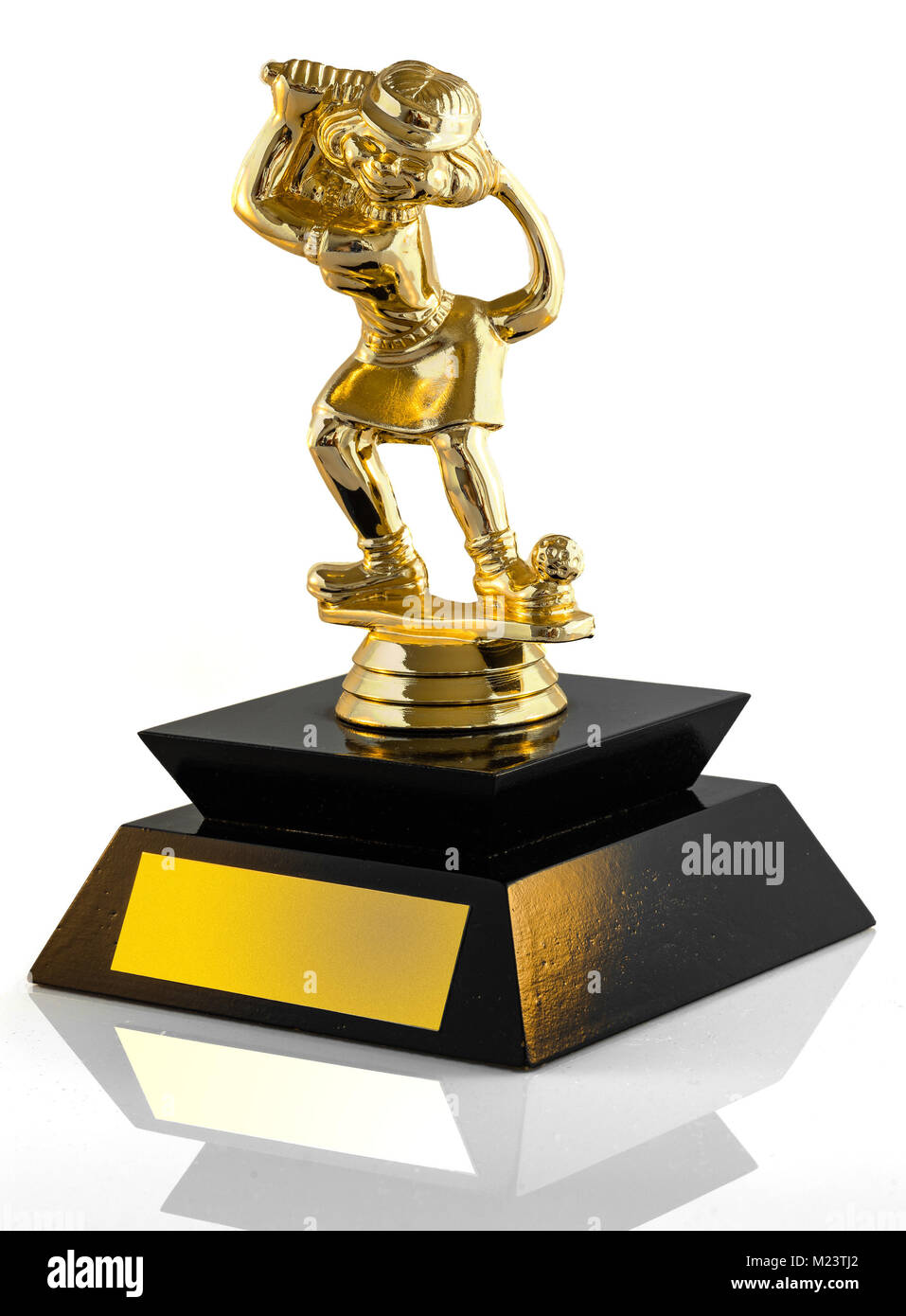 Miniature golf trophy on a white background Stock Photo