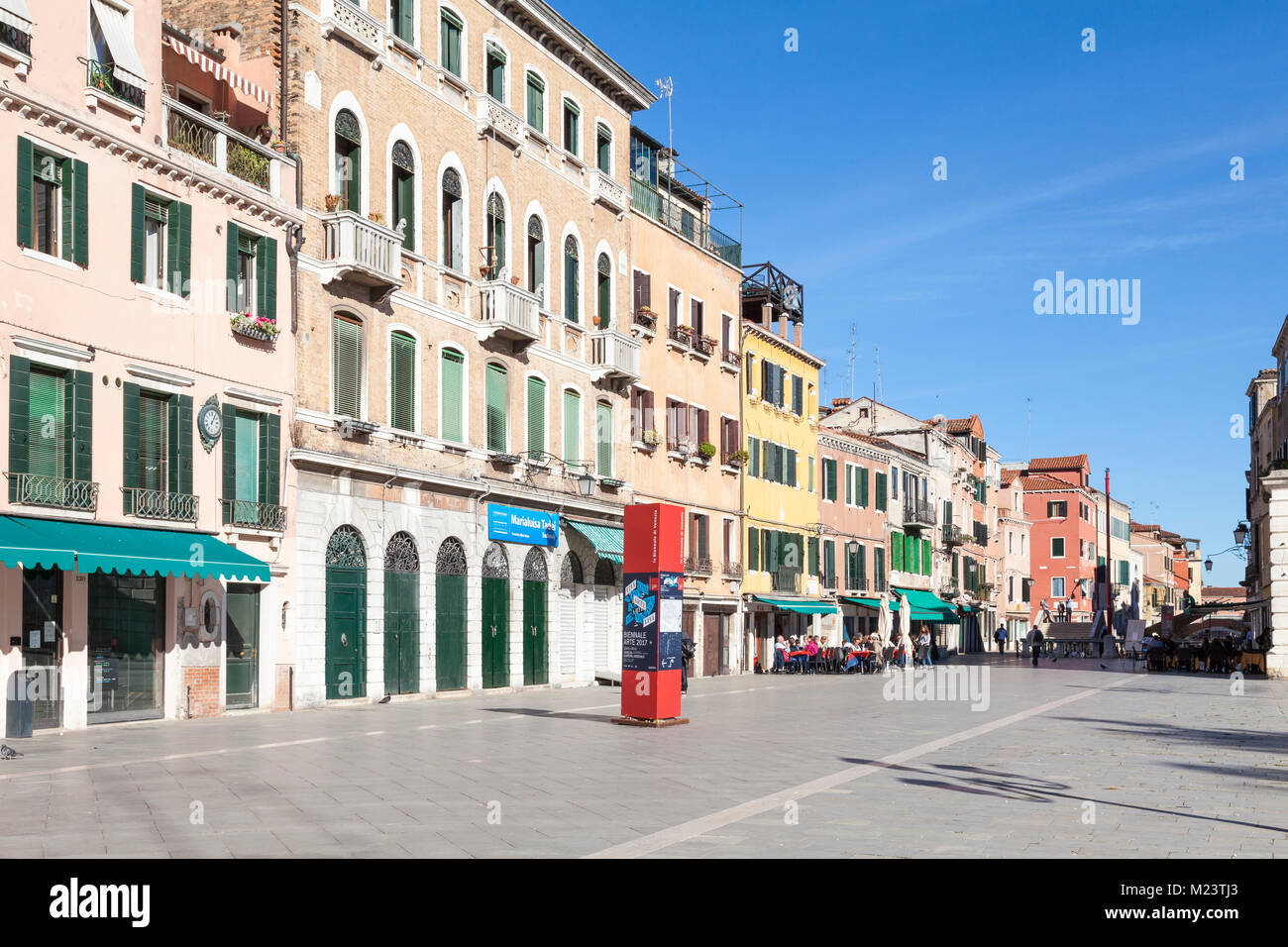 Via Giuseppe Garibaldi, Castello, Venice, Veneto, Italy, a street popular with locals that enjoys fewer tourists Stock Photo