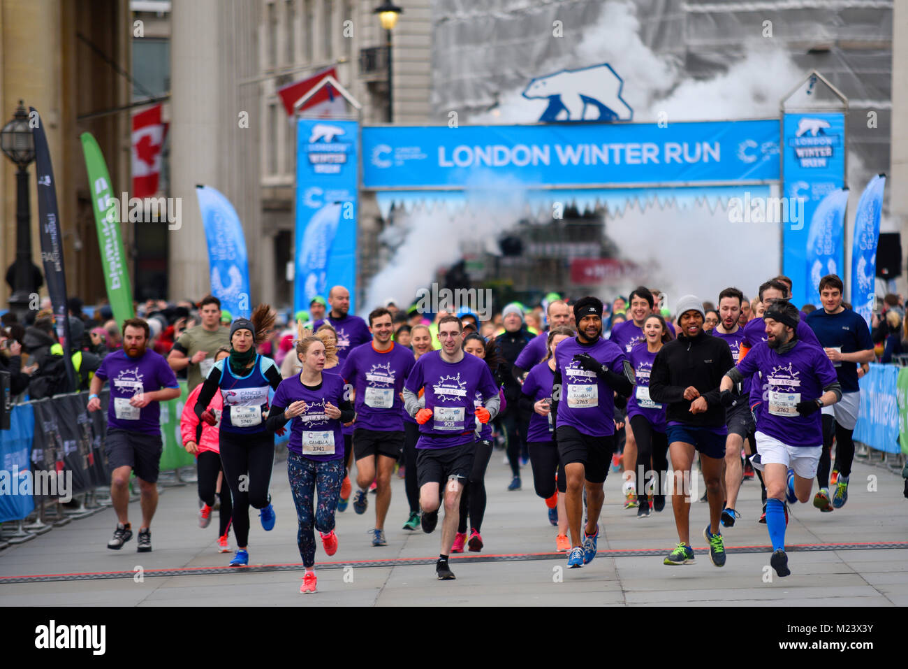 Cancer Research UK 10K Winter Run in London Stock Photo - Alamy