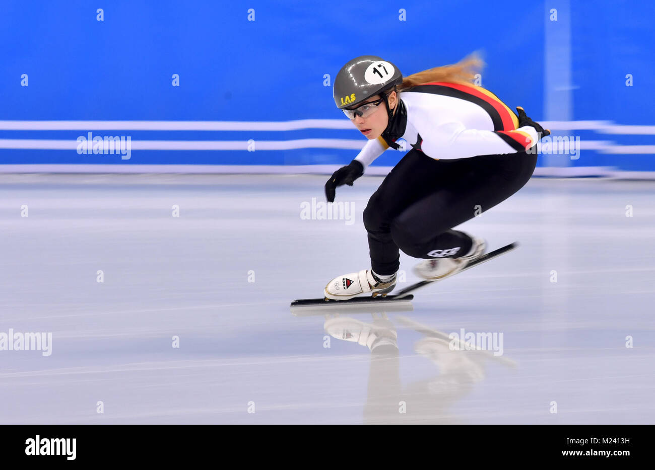 Gangneung South Korea 04th Feb 2018 Short Track Speed Skater Anna Seidel Of Germany Training In Gangneung South Korea 04 February 2018 The Pyeongchang 2018 Olympic Winter Games Are Due To Run