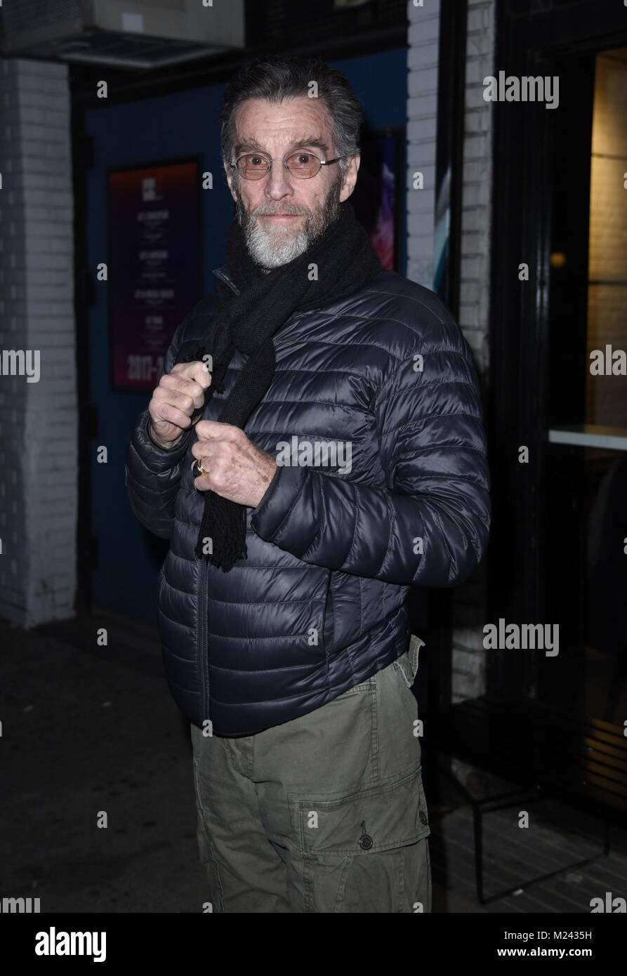 New York, NY, USA. 3rd Feb, 2018. John Glover, seen at the Classic Stage Company Theatre, Off-Broadway, after his play FIRE AND AIR out and about for Celebrity Candids - SAT, New York, NY February 3, 2018. Credit: Derek Storm/Everett Collection/Alamy Live News Stock Photo