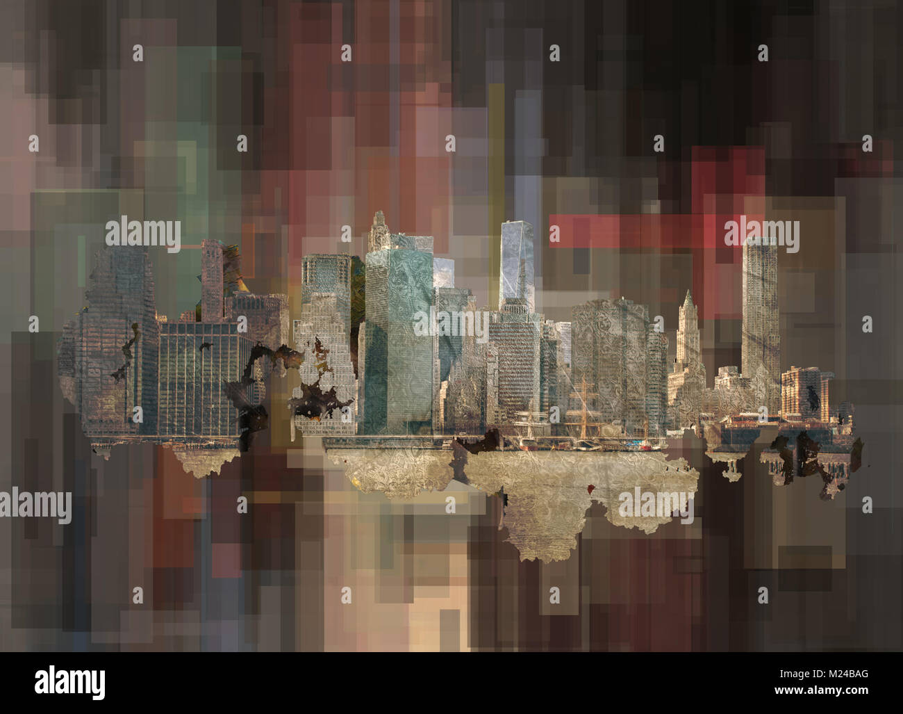 New York on abstract background Stock Photo - Alamy
