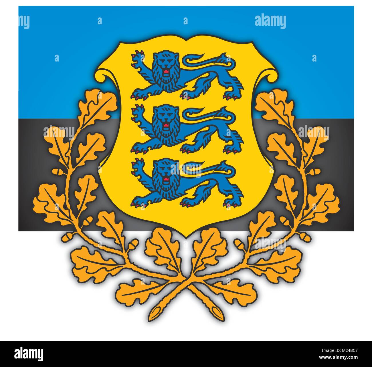 Estonia, coat of arms and flag, official symbols of the country Stock  Vector Image & Art - Alamy