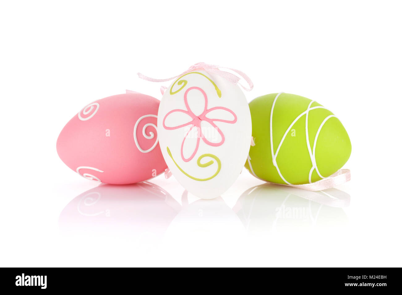 Colorful Easter eggs. Isolated on white background Stock Photo - Alamy