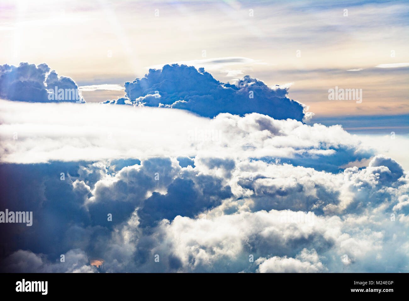 : tropical clouds, cumulonimbus cloud, from aircraft, , , Stock Photo