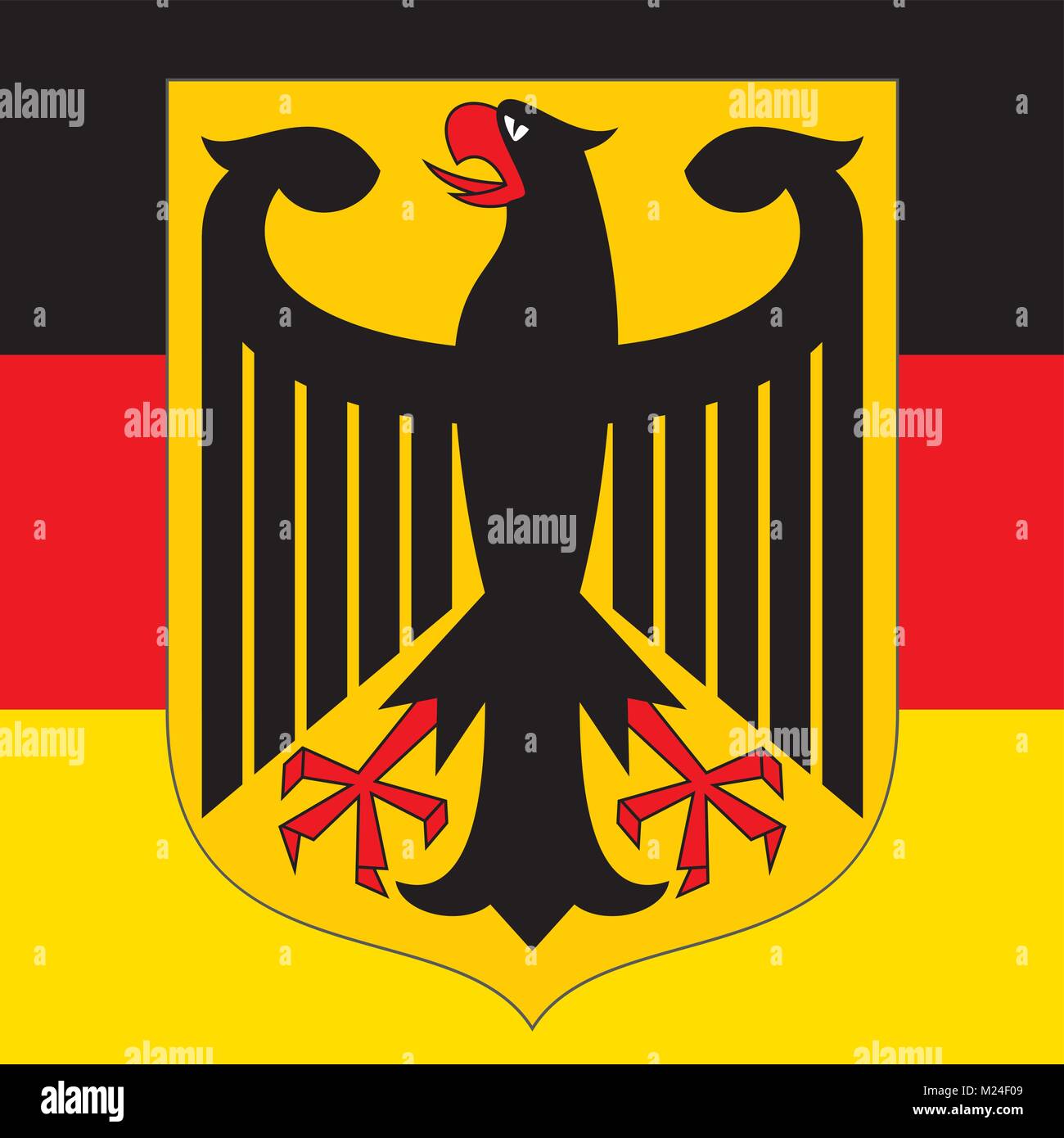 Germany coat of arms and flag, official symbols of the nation Stock Vector