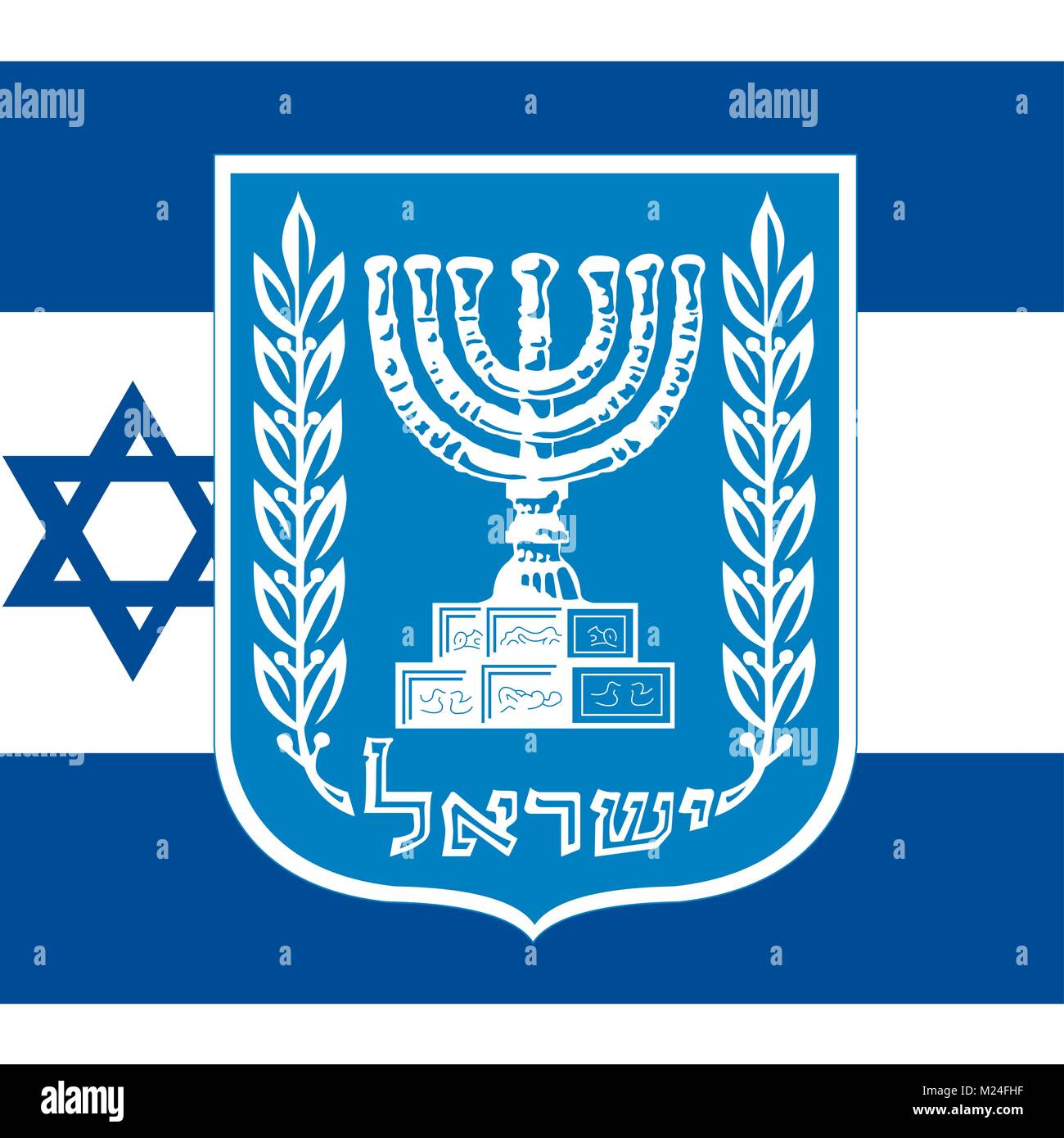 Israel coat of arms and flag, official symbols of the nation Stock Vector  Image & Art - Alamy