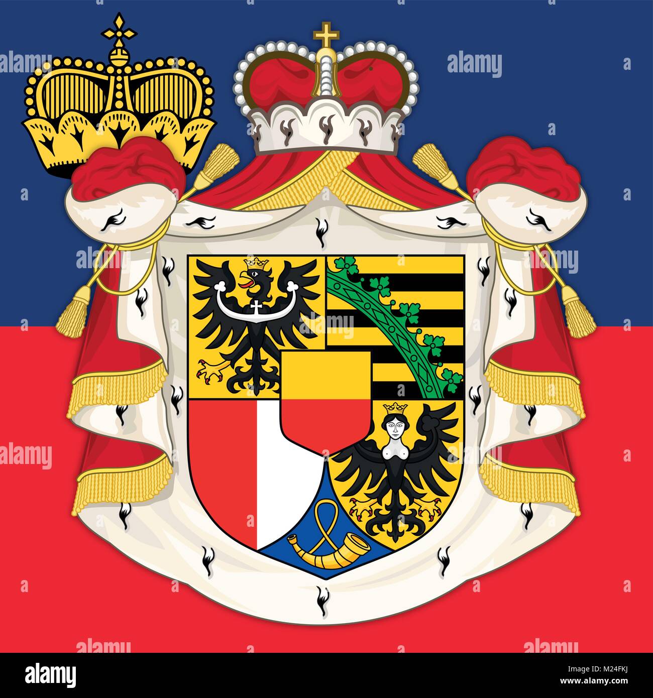 Liechtenstein coat of arms and flag, official symbols of the nation Stock  Vector Image & Art - Alamy