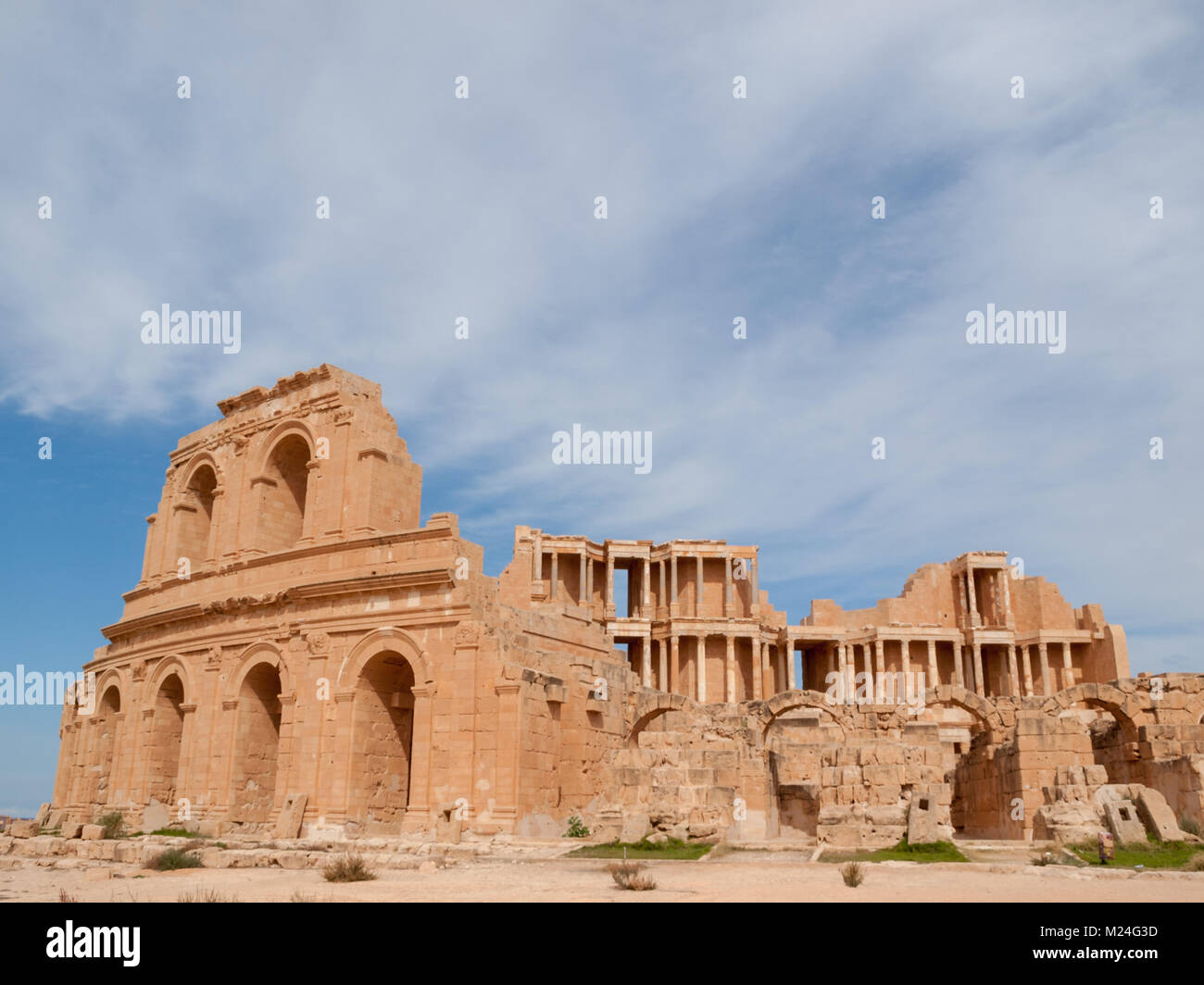 Roman ruins of Sabratha theater general view from outside Stock Photo