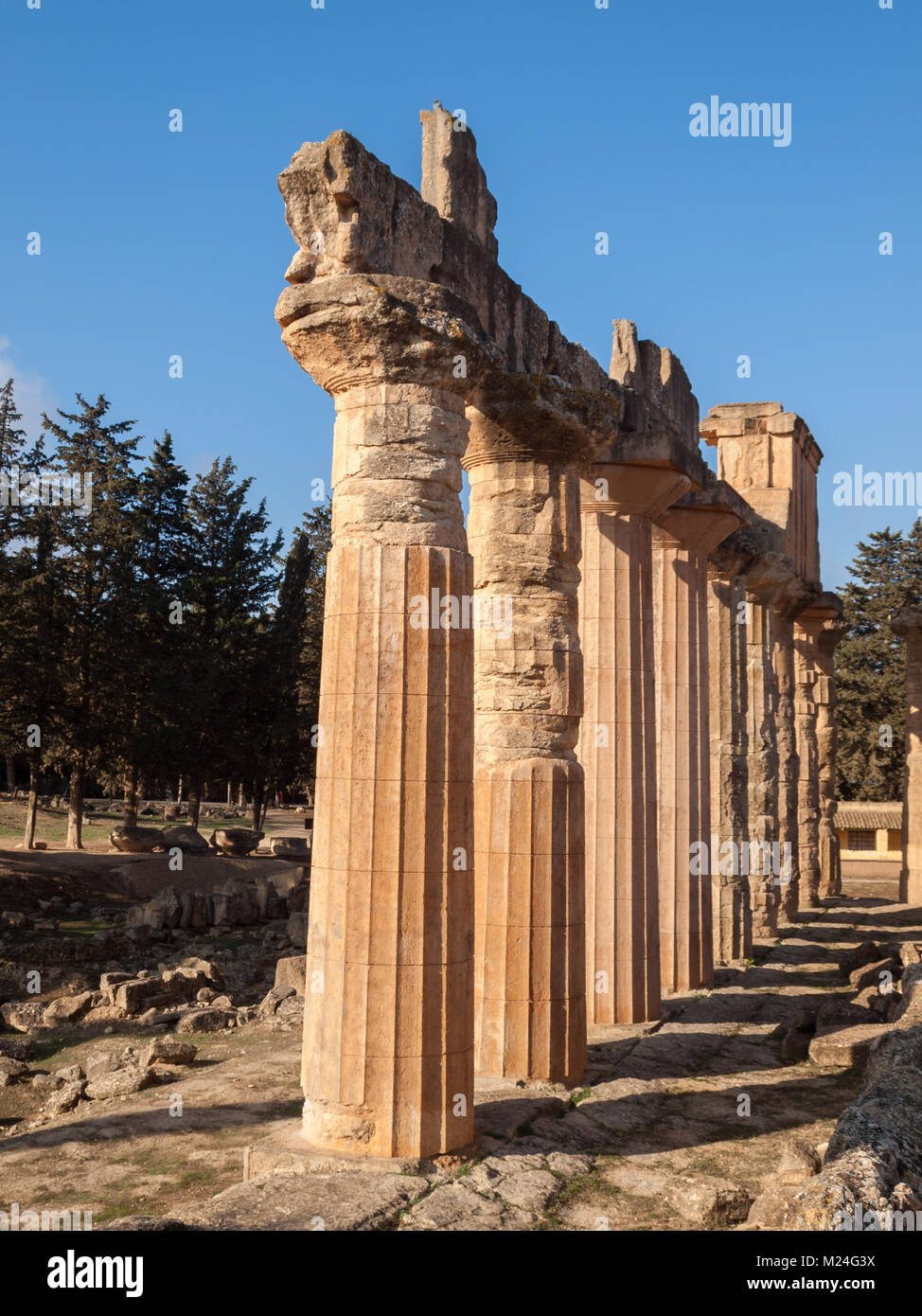 Columns from the Zeus Temple in Cyrene Stock Photo
