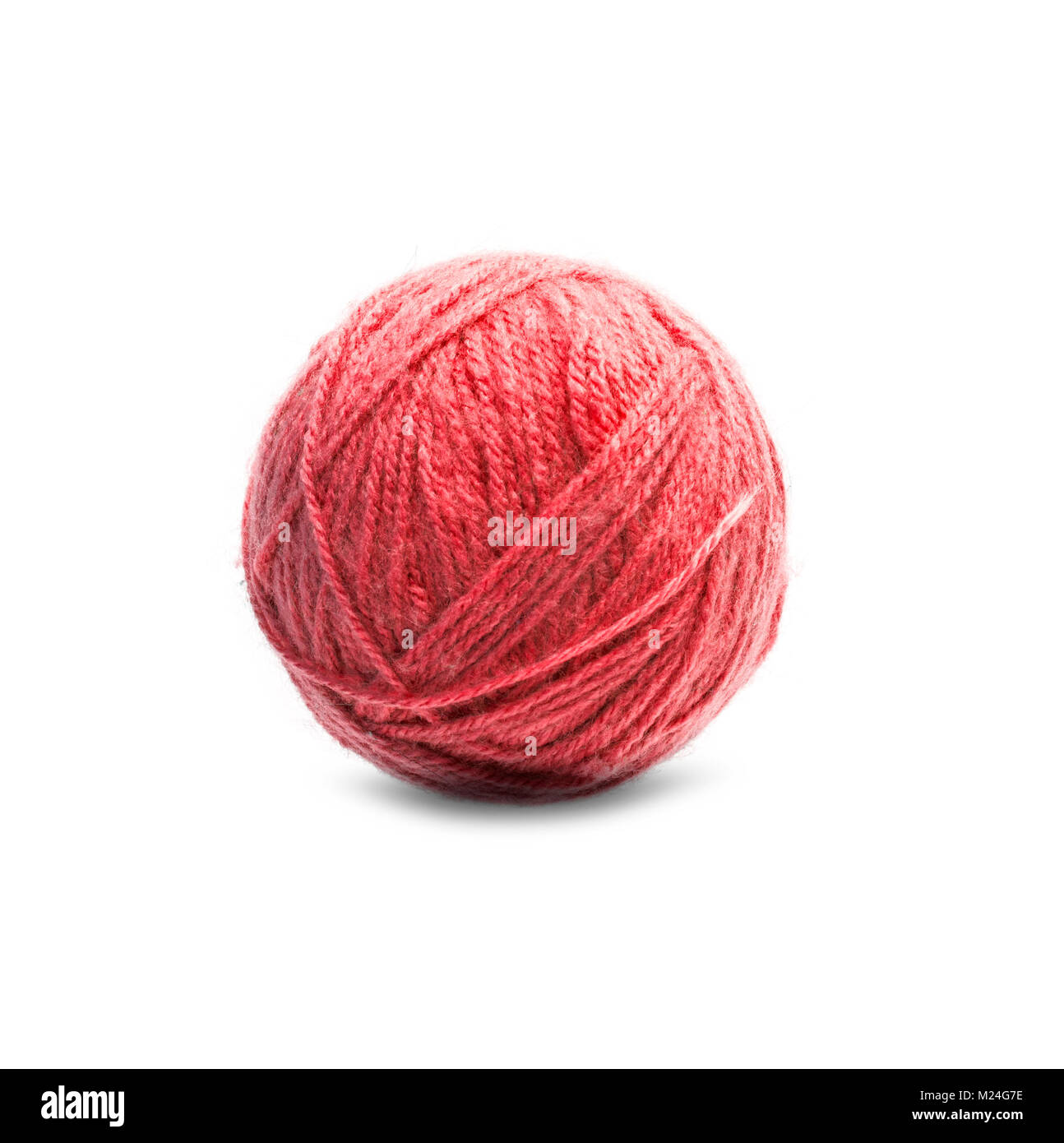Red Ball of Threads wool yarn isolated on white background Stock Photo ...