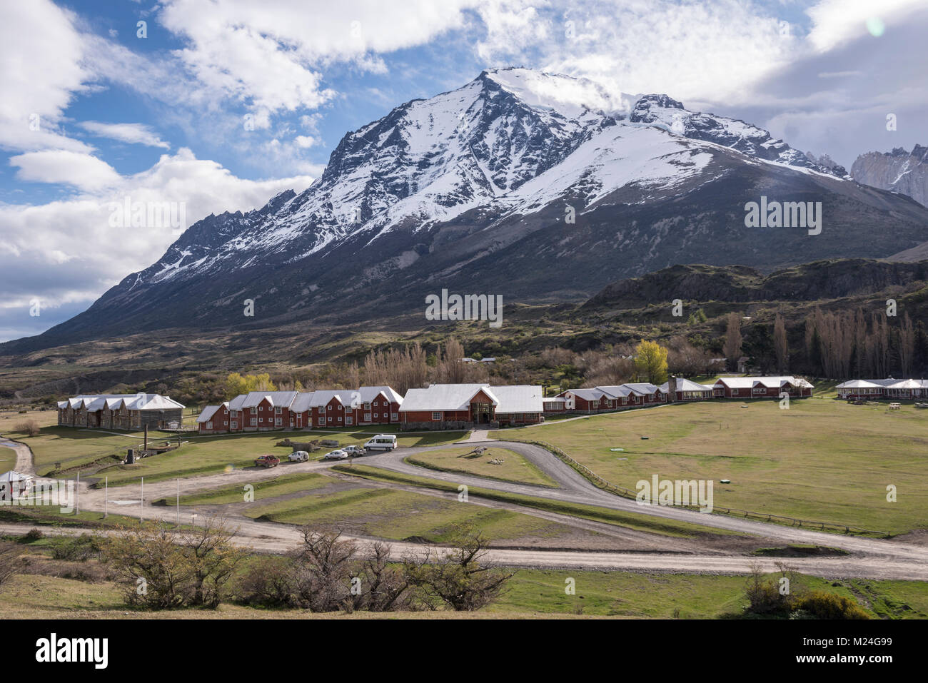 Hotel Las Torres in Torres del Paine National Park, Chile Stock Photo