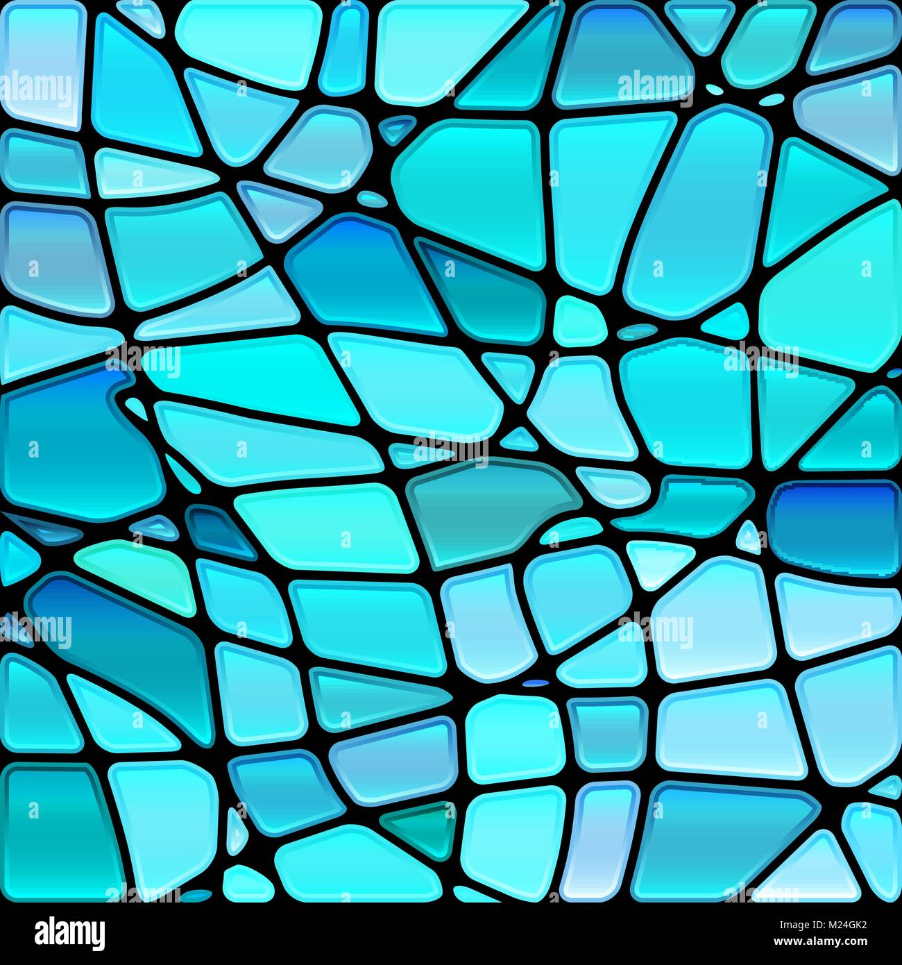 abstract vector stained-glass mosaic background - bright blue Stock ...