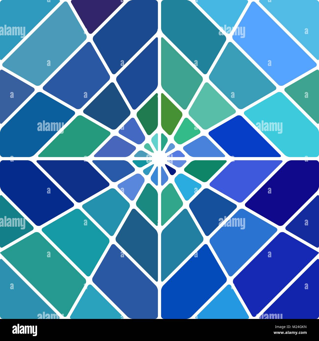 abstract vector stained-glass mosaic background - blue rhombus Stock ...