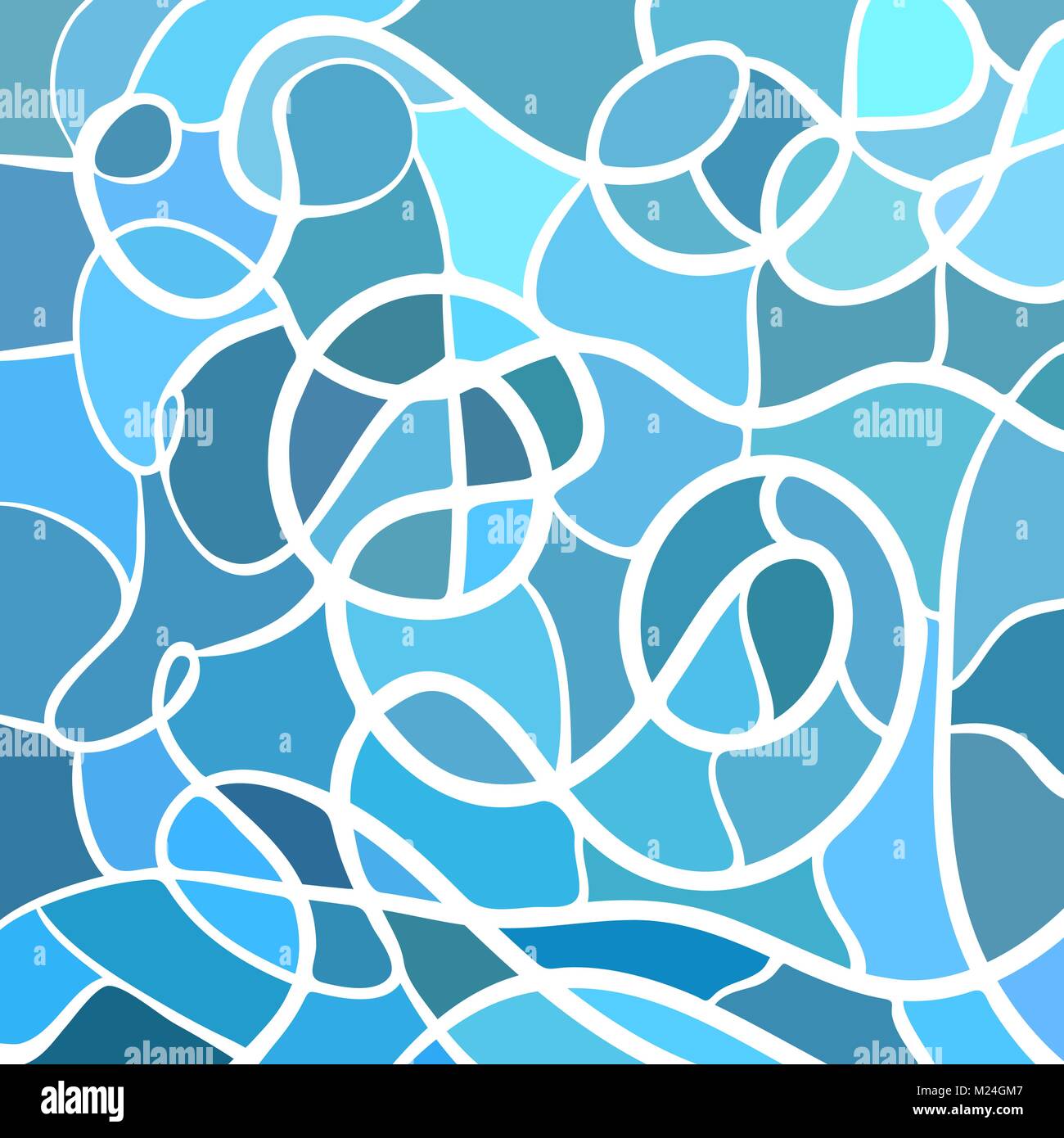 abstract vector stained-glass mosaic background - blue and gray Stock ...