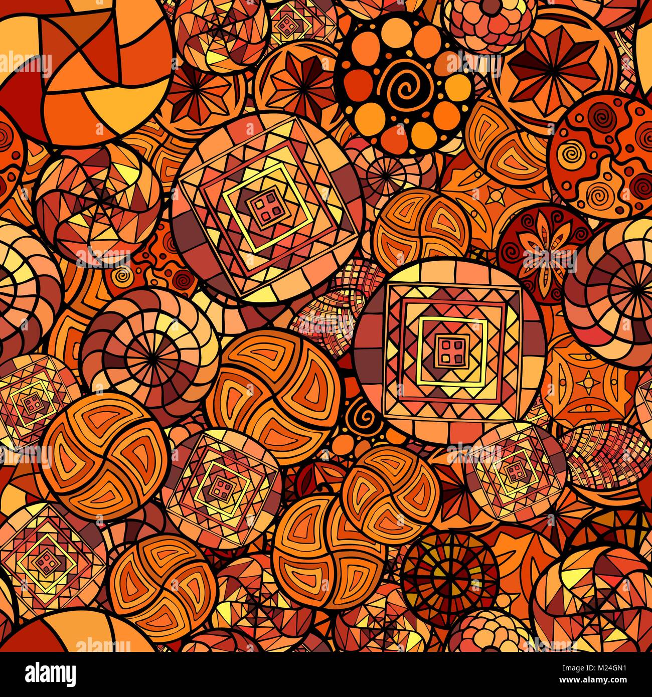 hand drawn vector ethnic seamless pattern Stock Vector Image & Art - Alamy